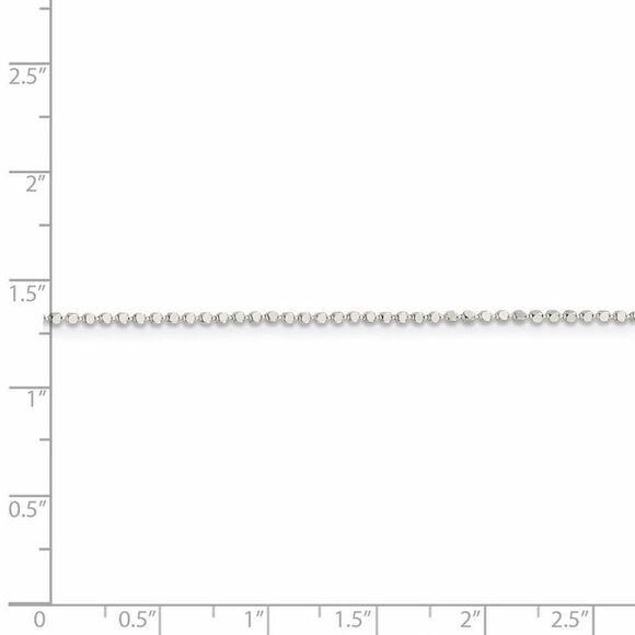 1.1mm Sterling Silver Solid Square Beaded Chain Necklace, 18 Inch - Picture 5 of 8